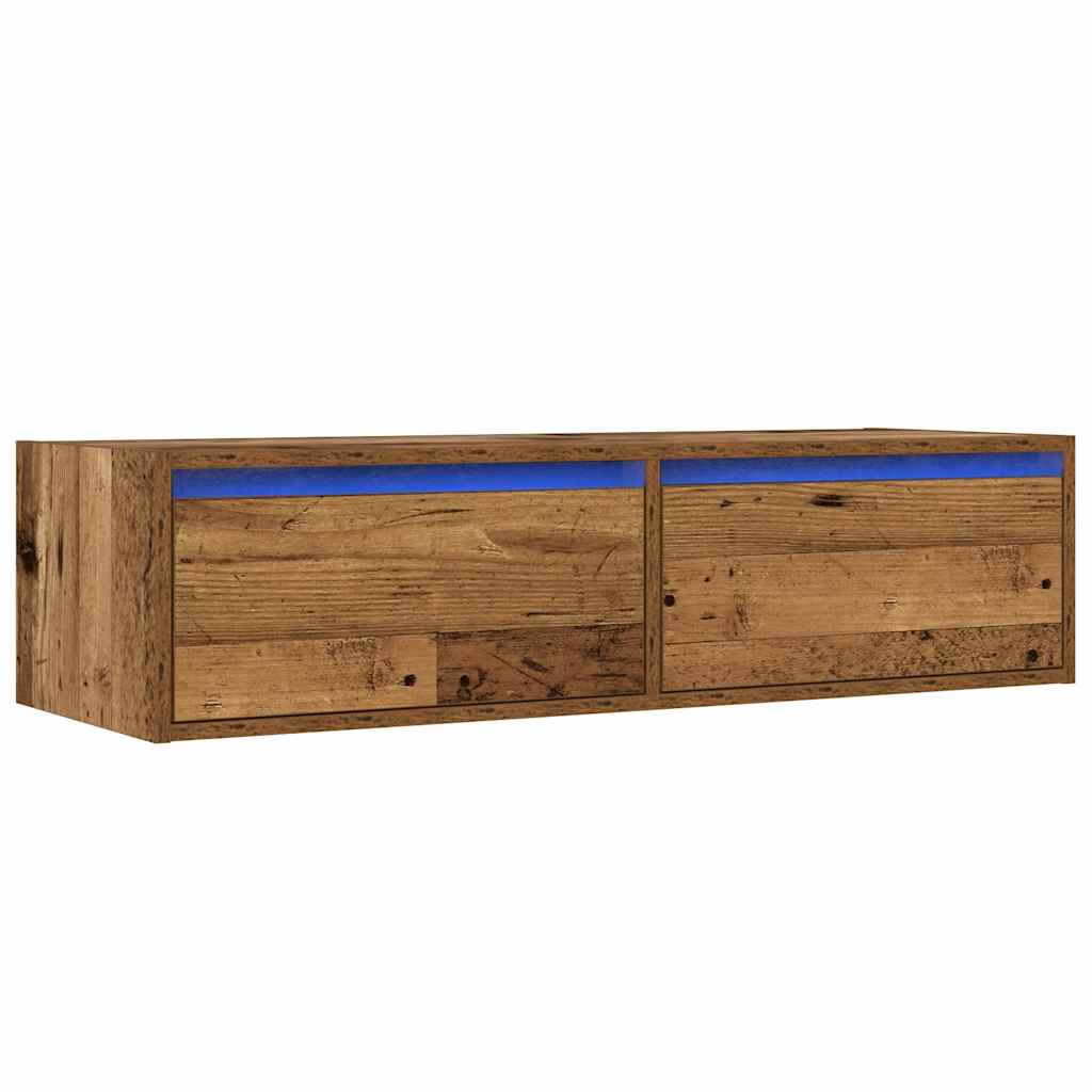 TV skapītis ar LED, koka, 100x35,5x25 cm
