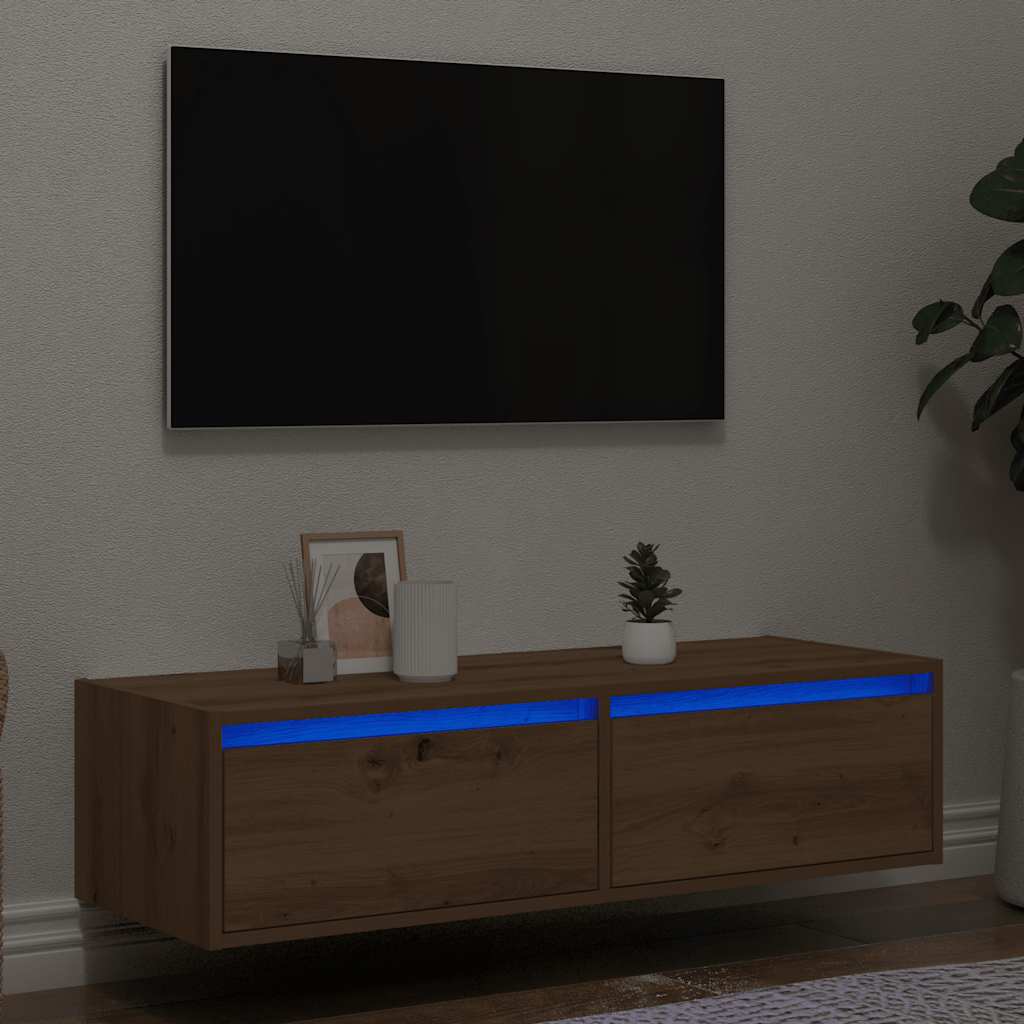 Televizoriaus spintelė su LED, artisano, 100X35,5x25 cm