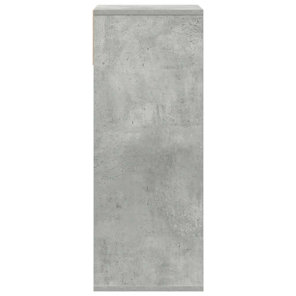 Spintelė knygoms, betono pilka, 34x31x80 cm, apdirbta mediena