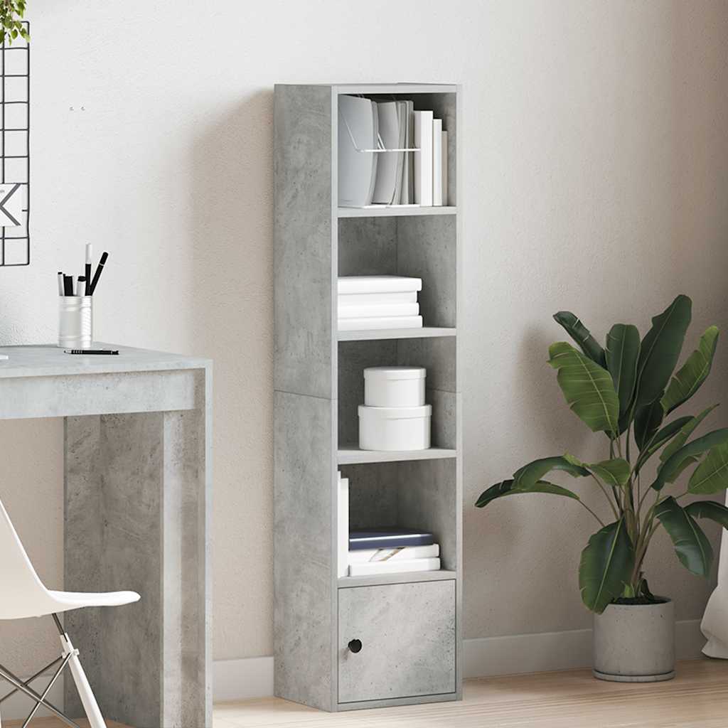 Bookcase, concrete gray, 31x24x127cm, engineered wood