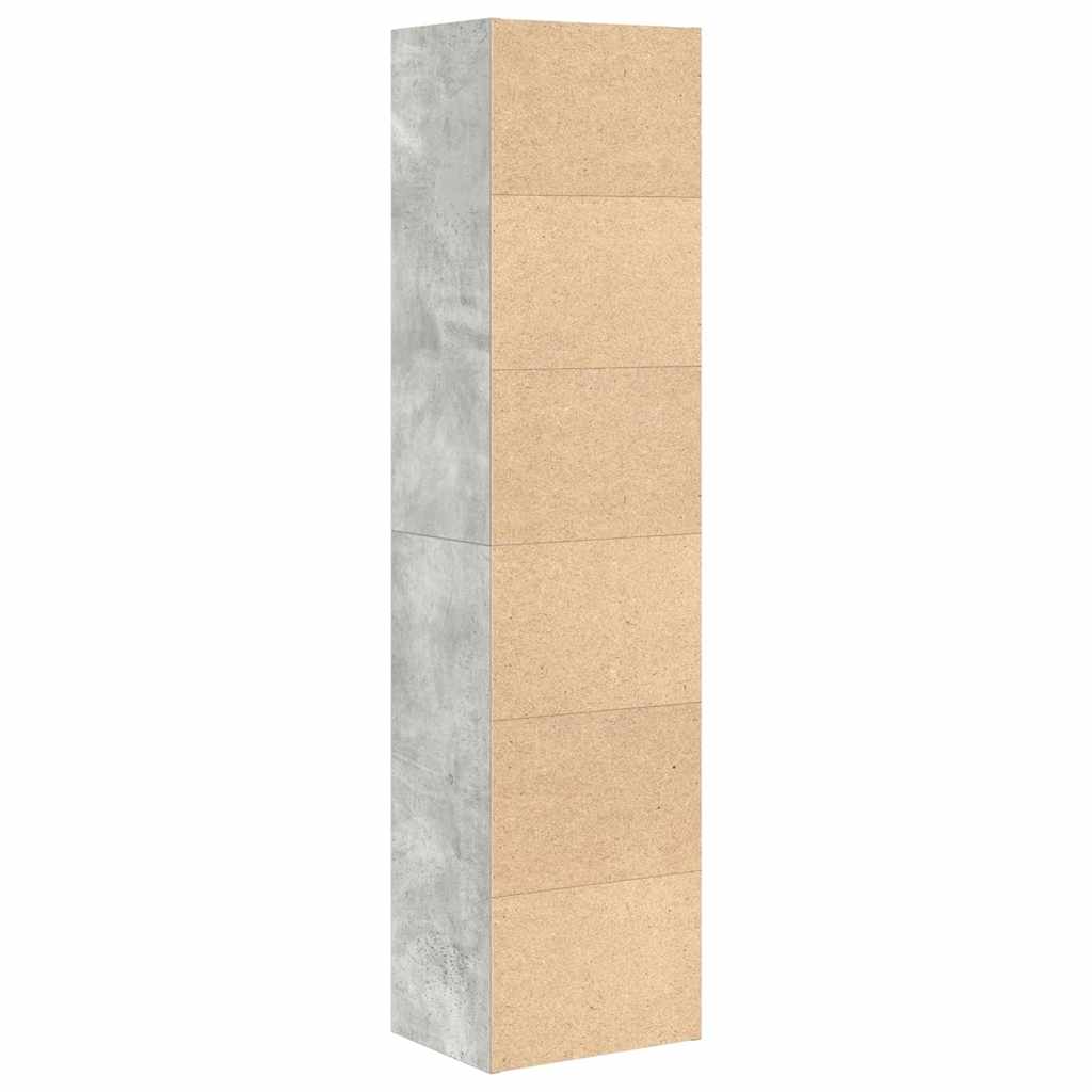 Bookcase, concrete gray, 31x24x127cm, engineered wood