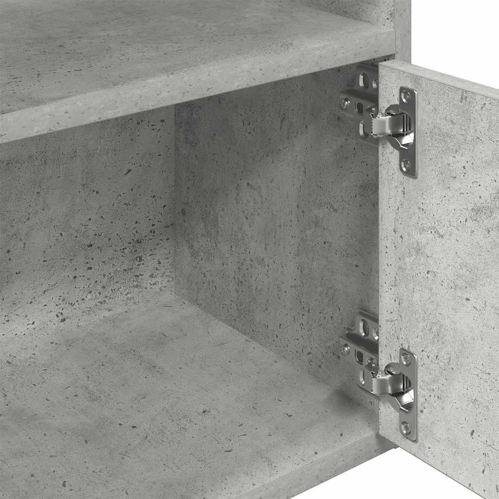 Bookcase, concrete gray, 31x24x127cm, engineered wood