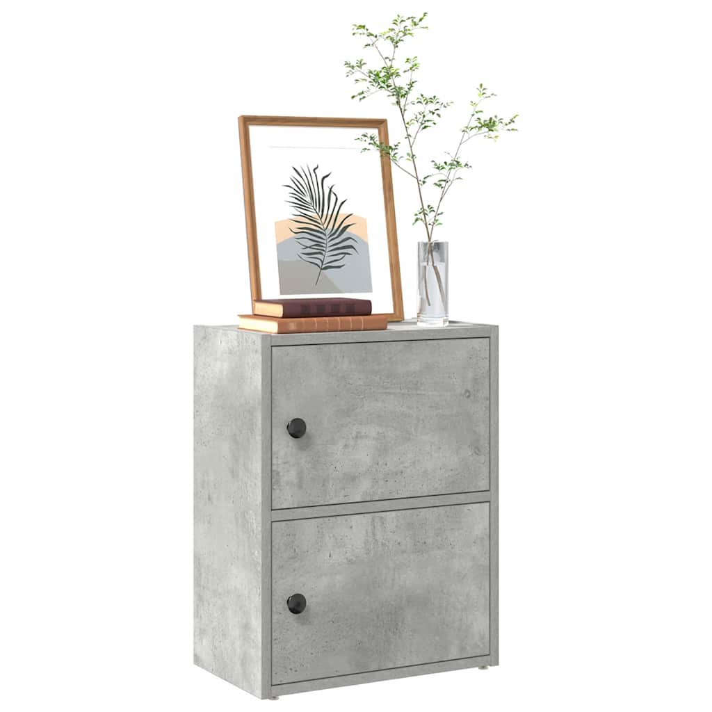 Knygų spinta, betono pilka, 40x24x52cm, apdirbta mediena