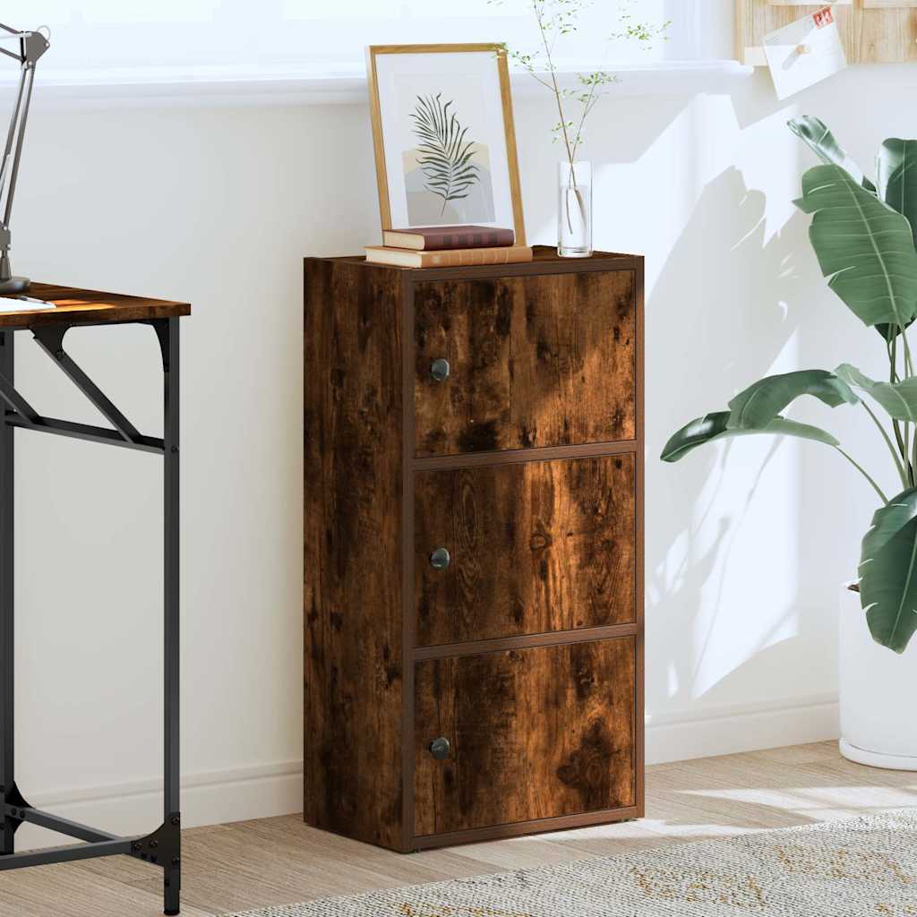 Bookcase, smoke oak, 40x24x77cm, engineered wood