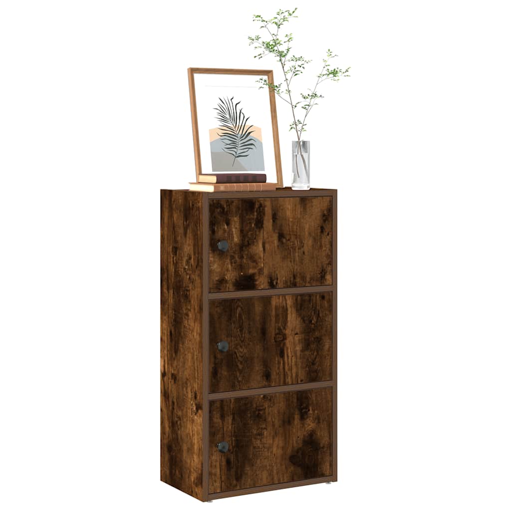 Bookcase, smoke oak, 40x24x77cm, engineered wood