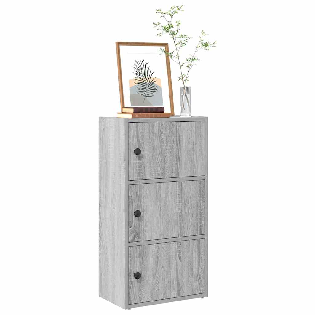 Grāmatu plaukts, pelēks ozols, 40x24x77cm, inženierijas koksne