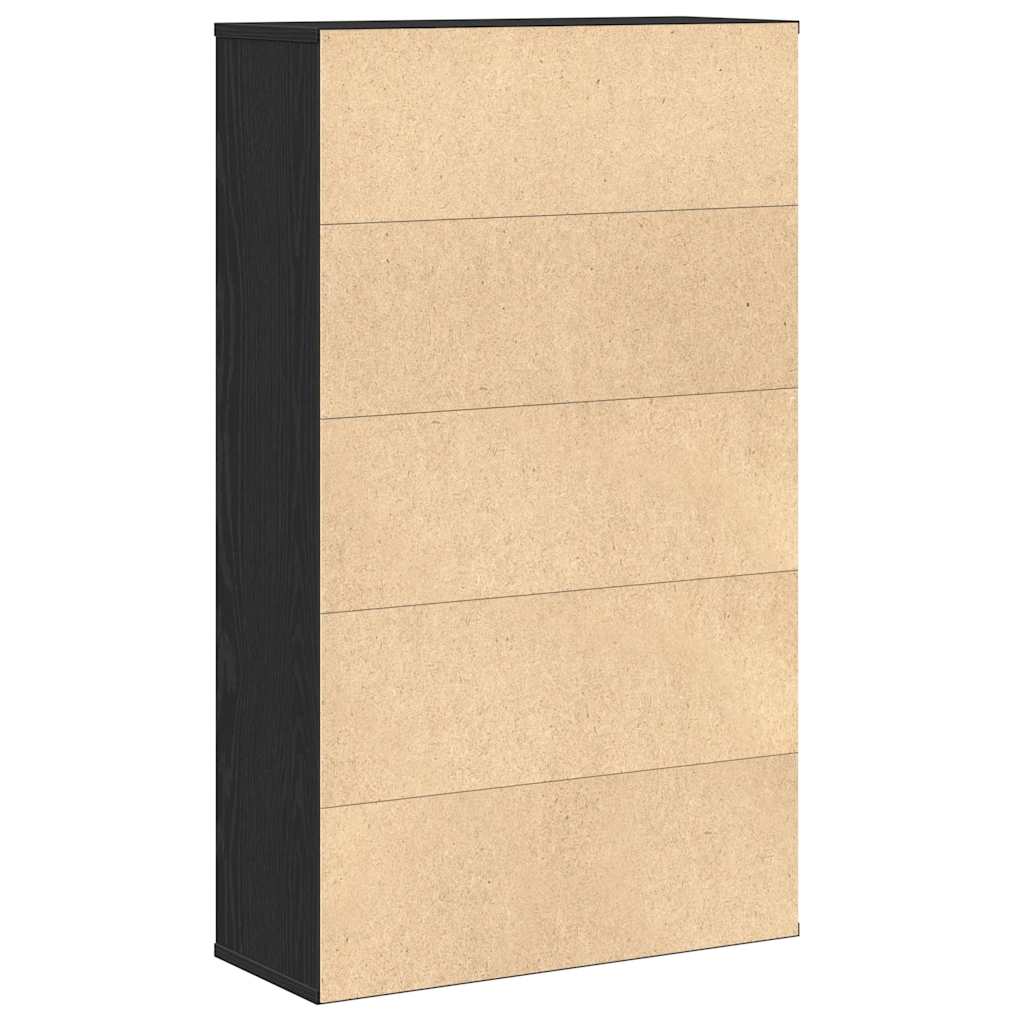 Grāmatu skapis, melns ozolkoks, 60x24x101,5cm, apstrādāta koksne