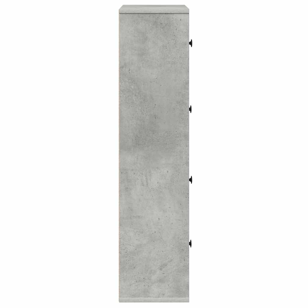 Knygų spinta, betono pilka, 60x24x101,5cm, apdirbta mediena