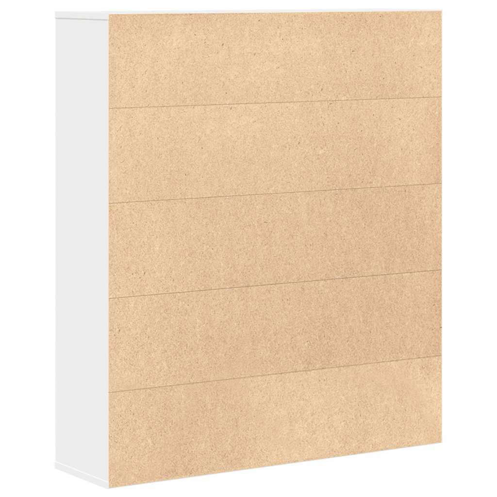 Grāmatu plaukts, balts, 89x24x101,5cm, apstrādāta koksne