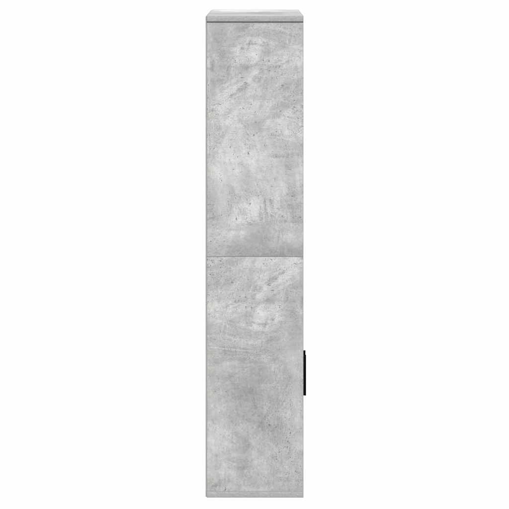 Knygų spinta, betono pilka, 60x24x120cm, apdirbta mediena