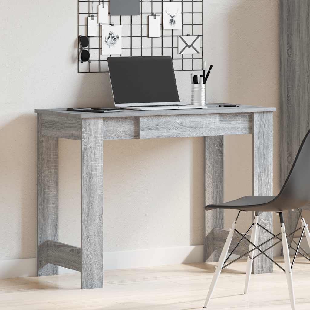 Desk, gray oak, 100x45x75cm, engineered wood
