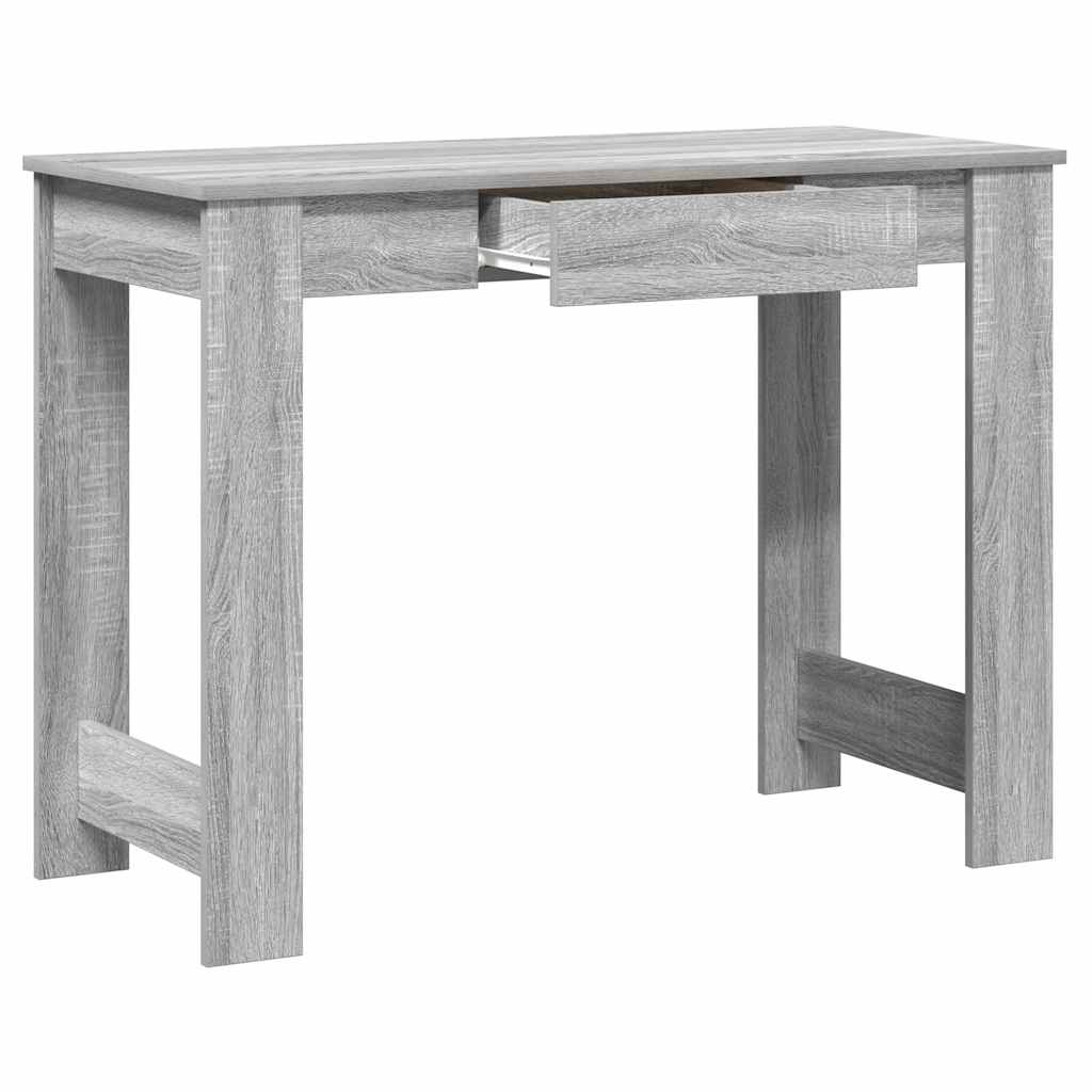 Desk, gray oak, 100x45x75cm, engineered wood