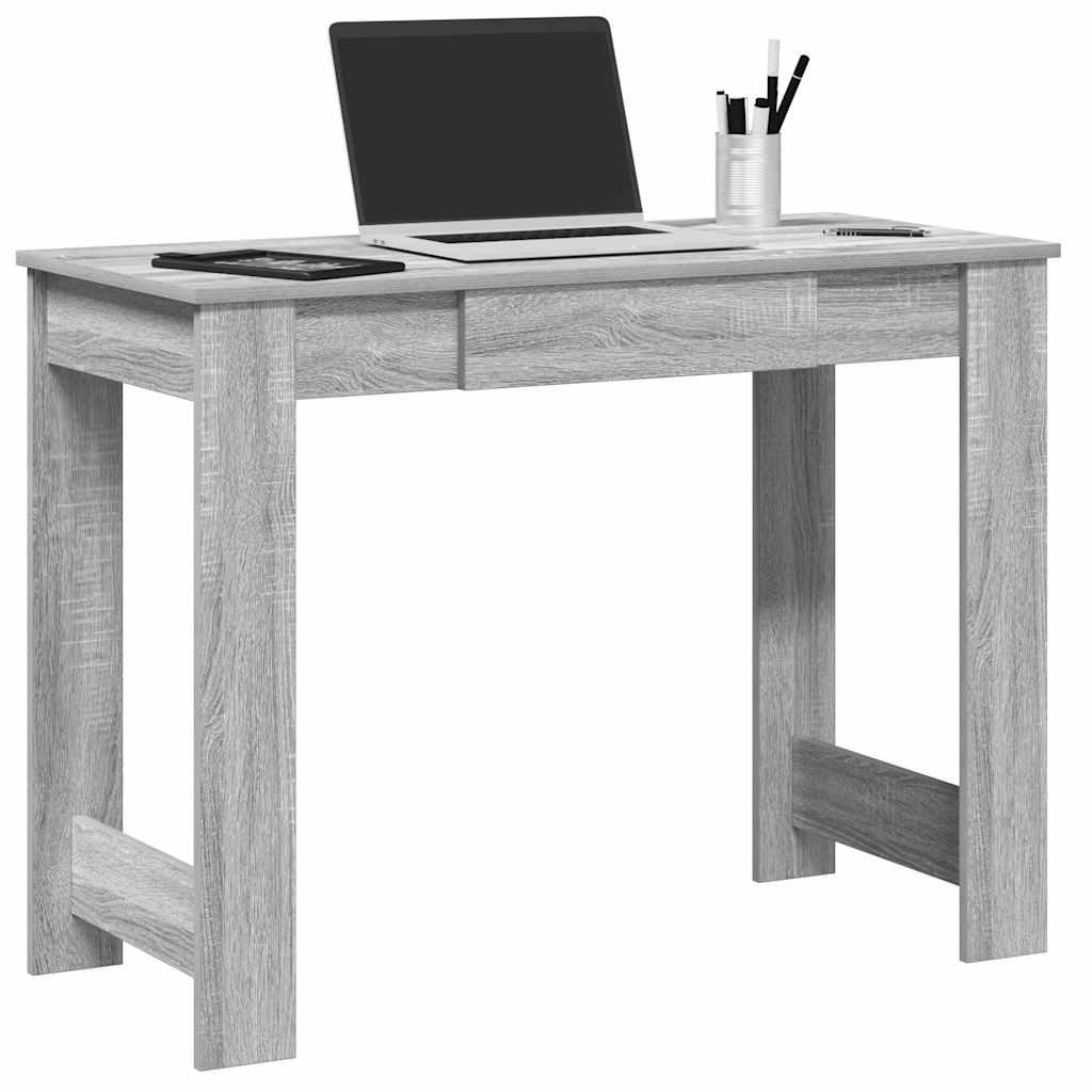 Desk, gray oak, 100x45x75cm, engineered wood