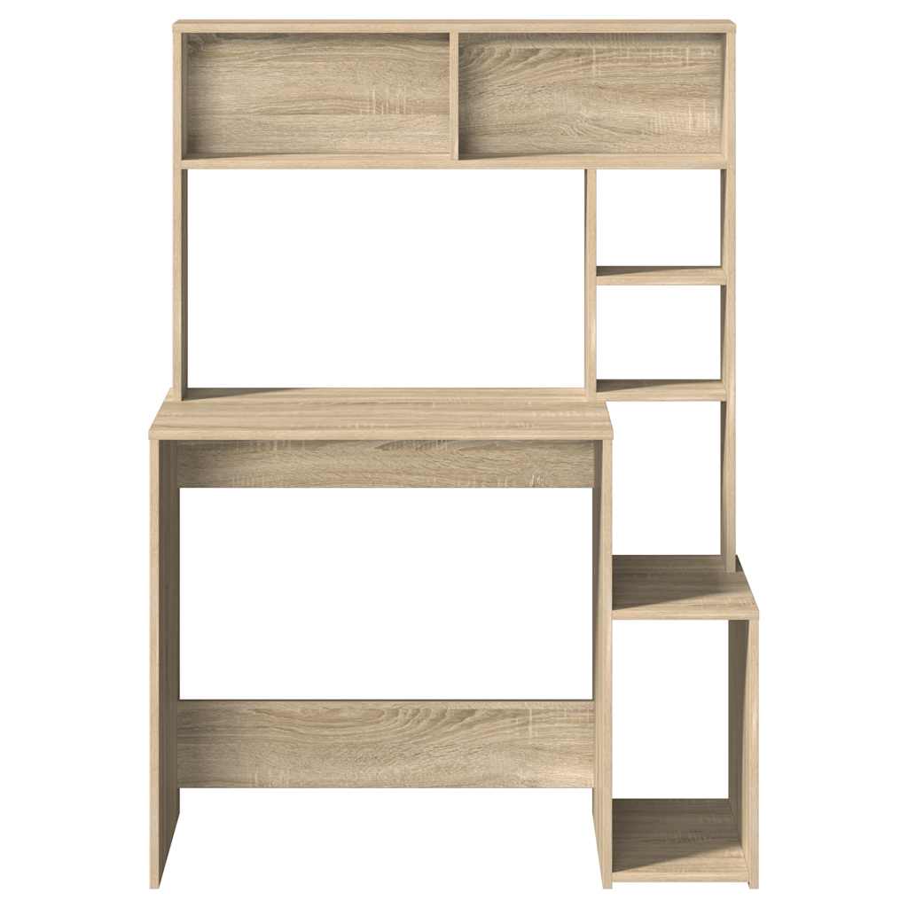 Desk with shelves, oak, 100x45x140cm, wood