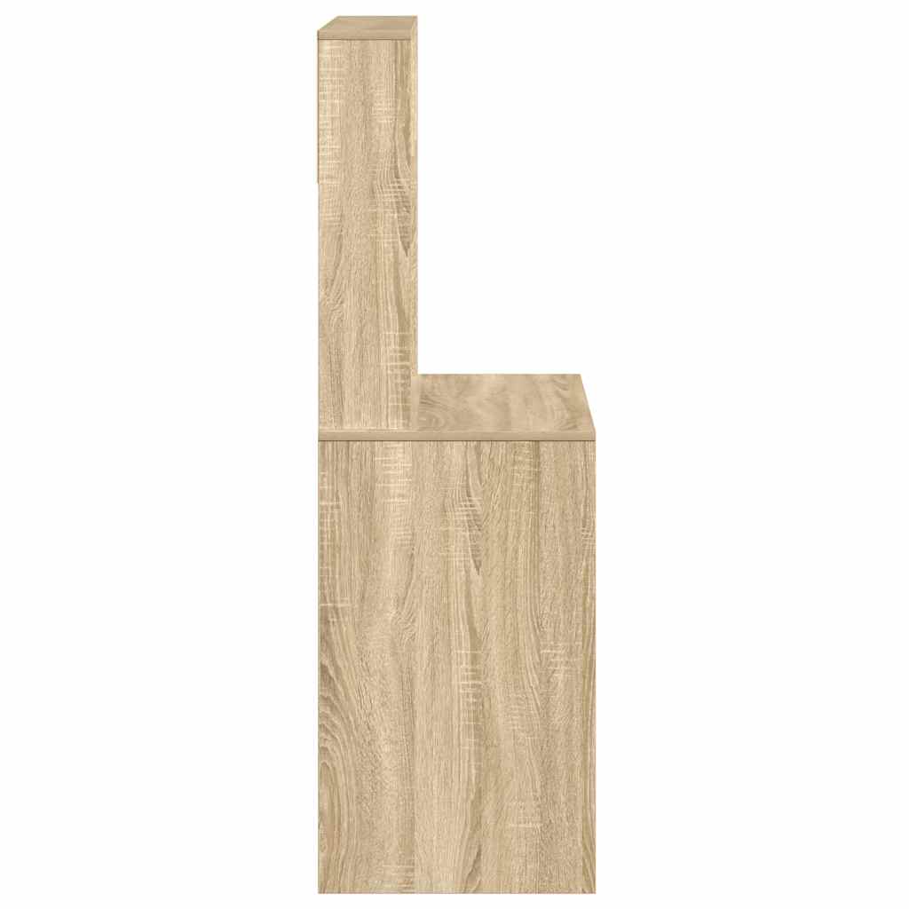 Desk with shelves, oak, 100x45x140cm, wood
