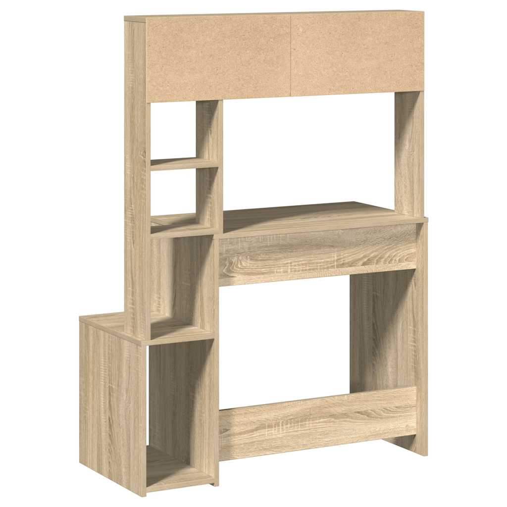Desk with shelves, oak, 100x45x140cm, wood