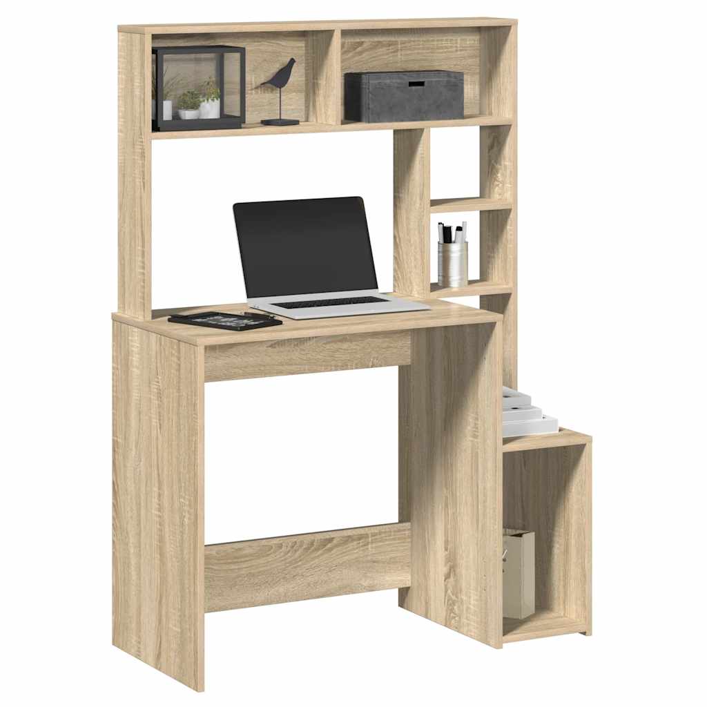 Desk with shelves, oak, 100x45x140cm, wood