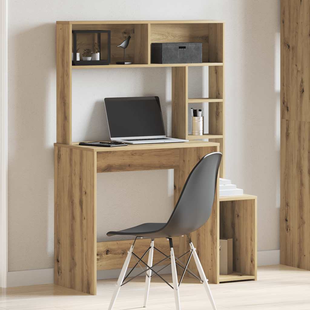 Desk with shelves, artisan, 100x45x140cm, wood