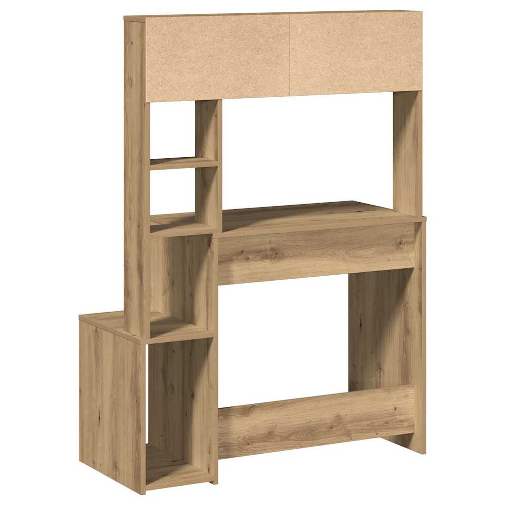 Desk with shelves, artisan, 100x45x140cm, wood