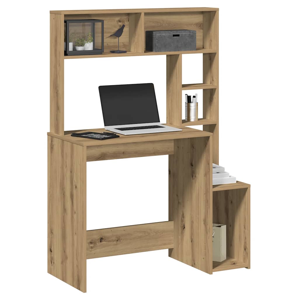 Desk with shelves, artisan, 100x45x140cm, wood