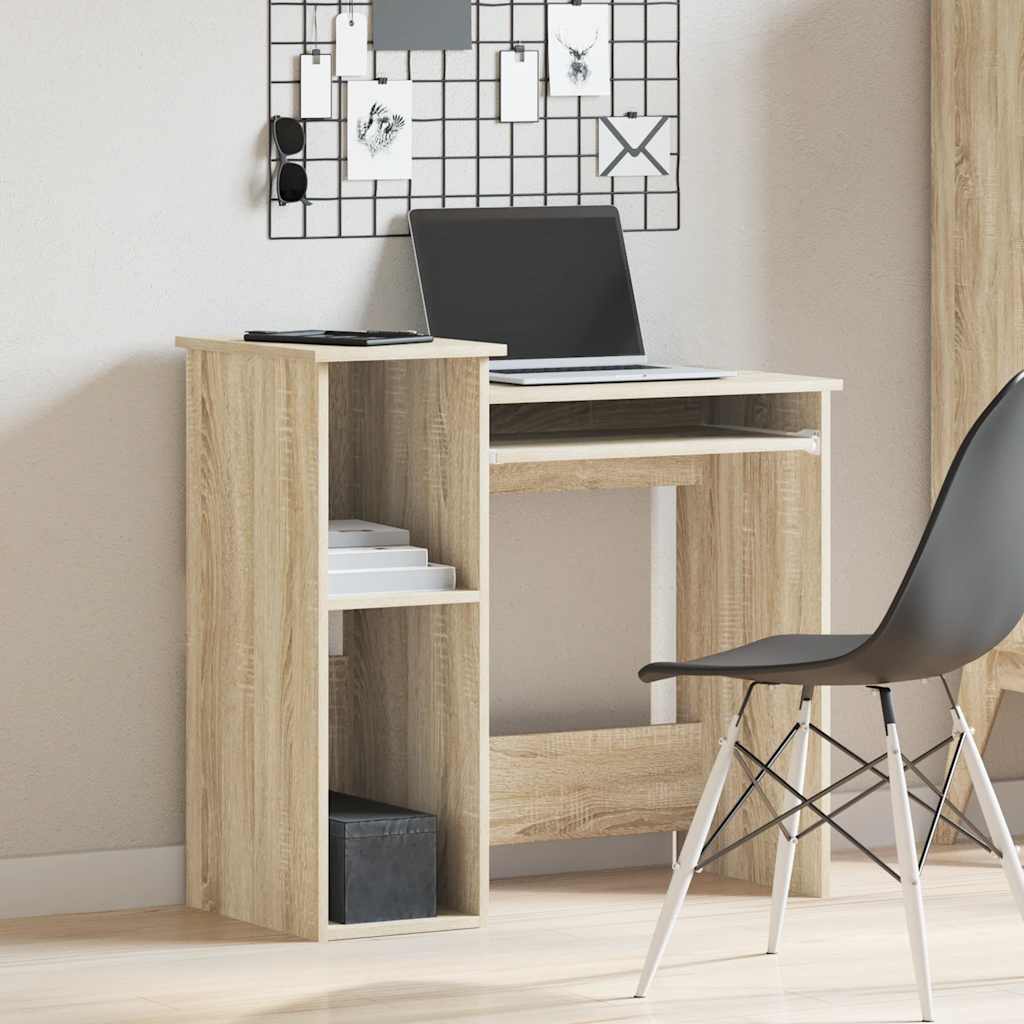 Desk with shelves Sonoma oak engineered wood