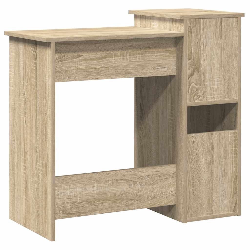 Desk with shelves Sonoma oak engineered wood
