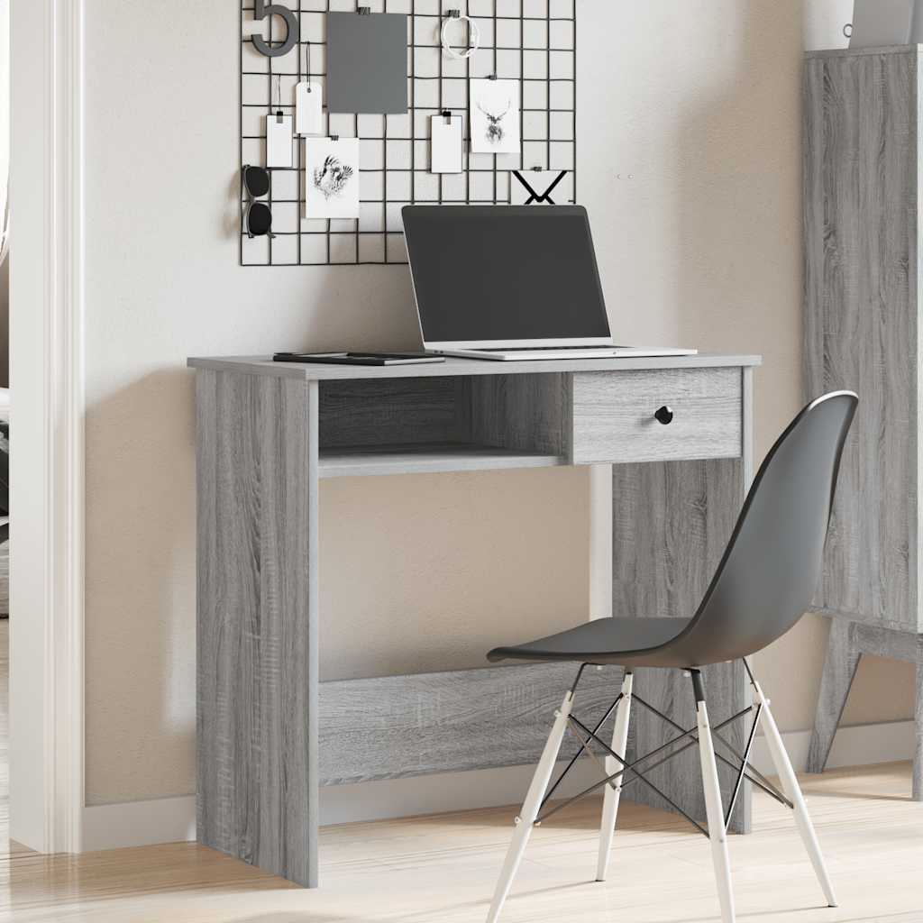 Desk, grey oak colour, 80x40x75cm, wood