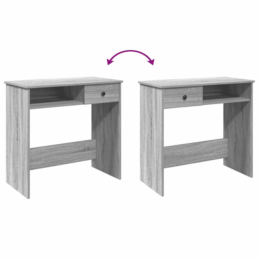 Desk, grey oak colour, 80x40x75cm, wood