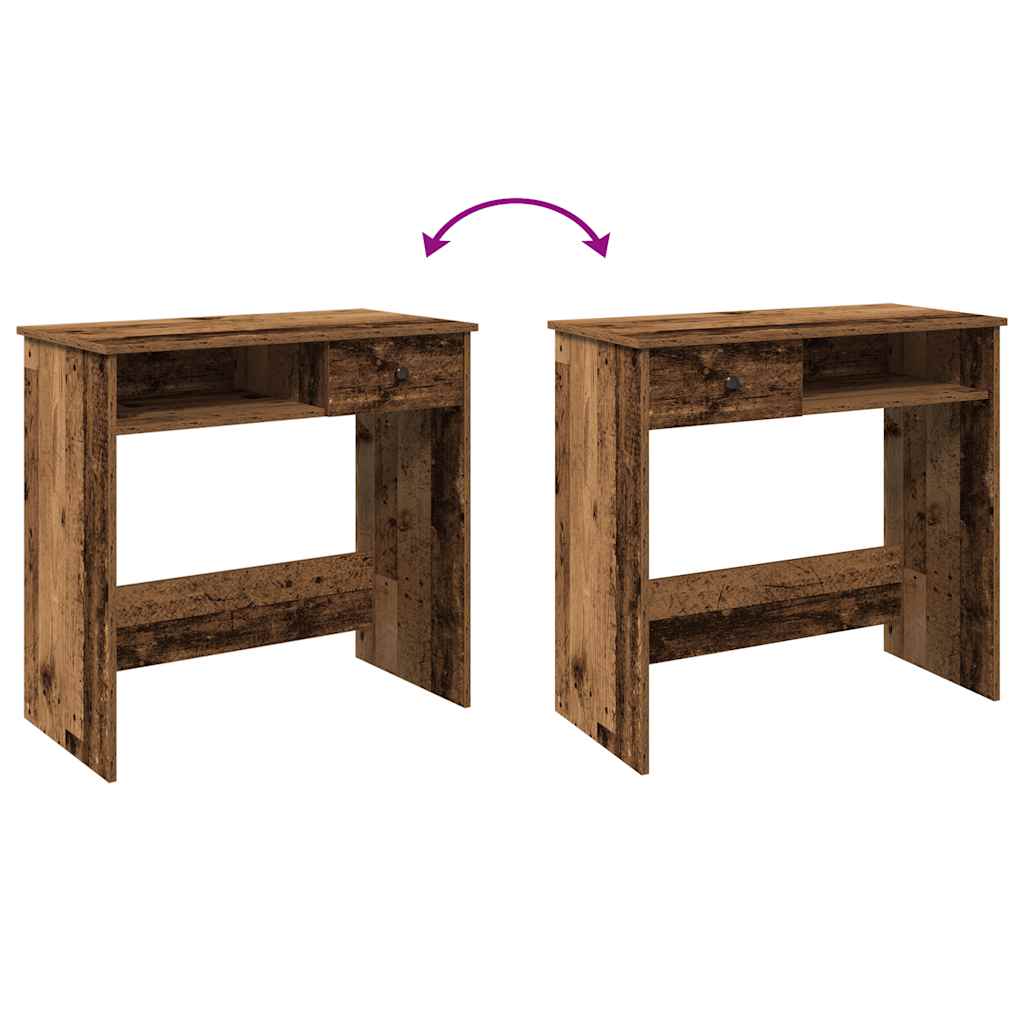 Desk, aged wood color, 80x40x75cm, particleboard