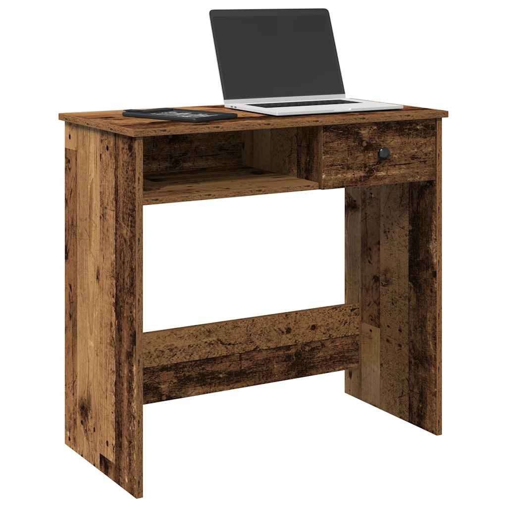 Desk, aged wood color, 80x40x75cm, particleboard