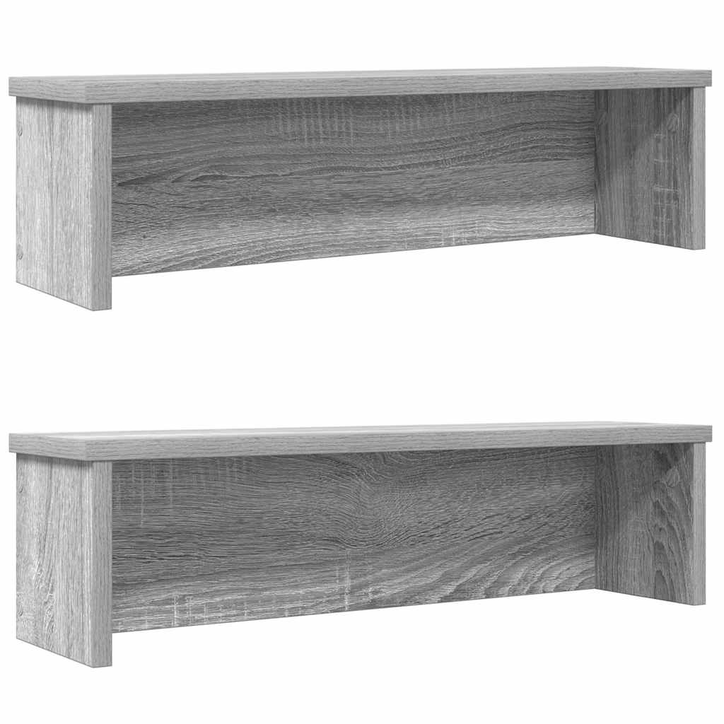 Virtuvės lentynos, sukraunamos, 2 vnt., pilkas, 50x15x16cm