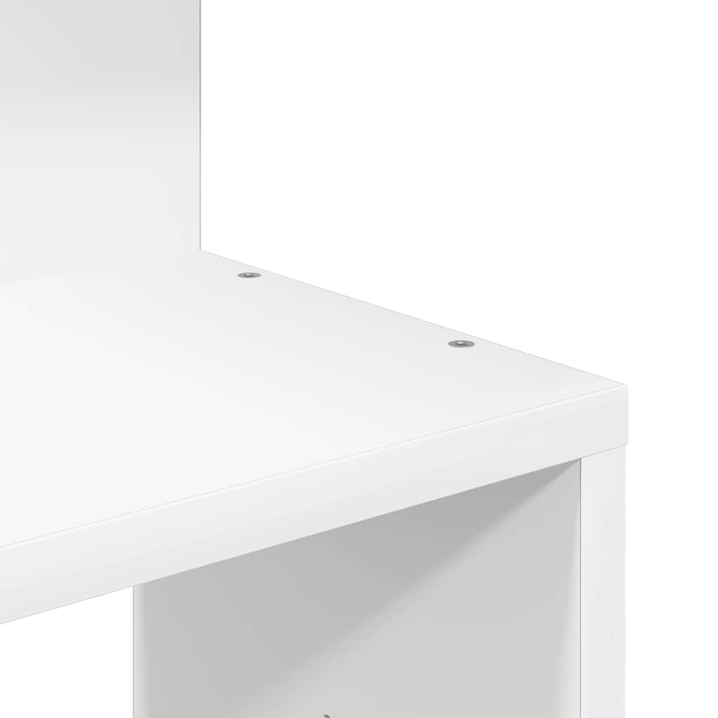 Wall-mounted corner shelf, white, 32x32x127.5cm, wood