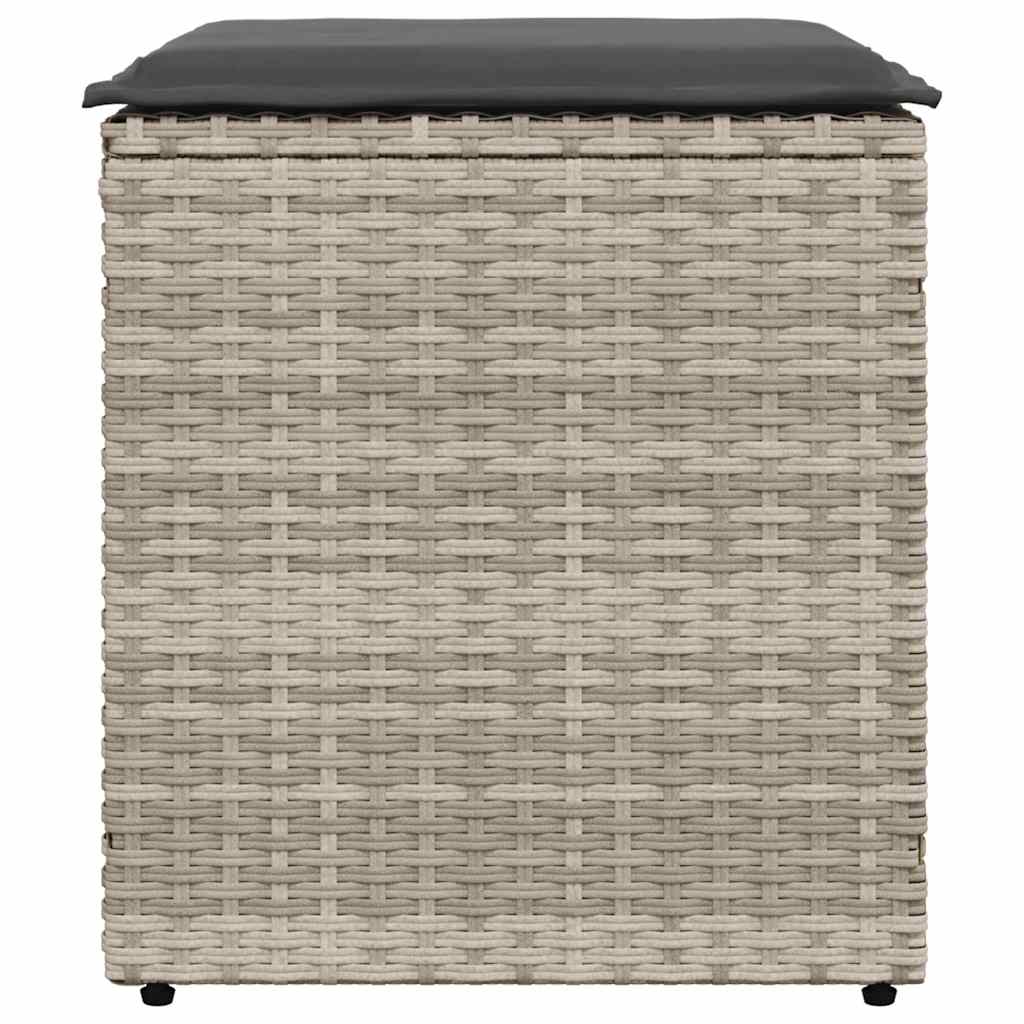 2 Garden Stools with Cushions Light Grey 40x40x43cm