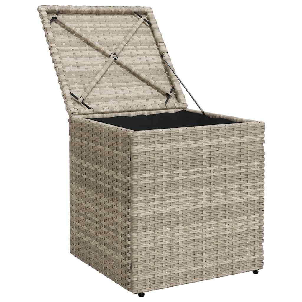 2 Garden Stools with Cushions Light Grey 40x40x43cm
