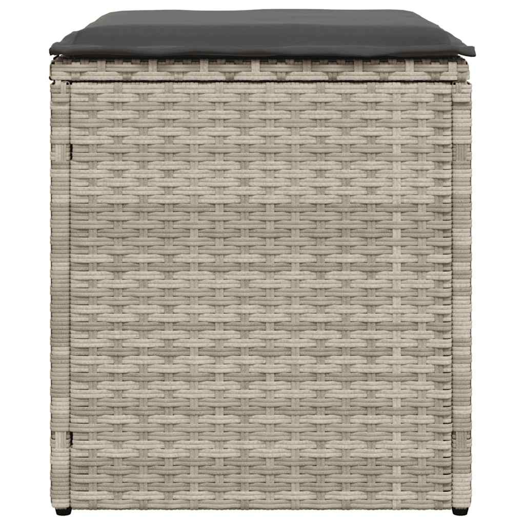 2 Garden Stools with Cushions Light Grey 40x40x43cm