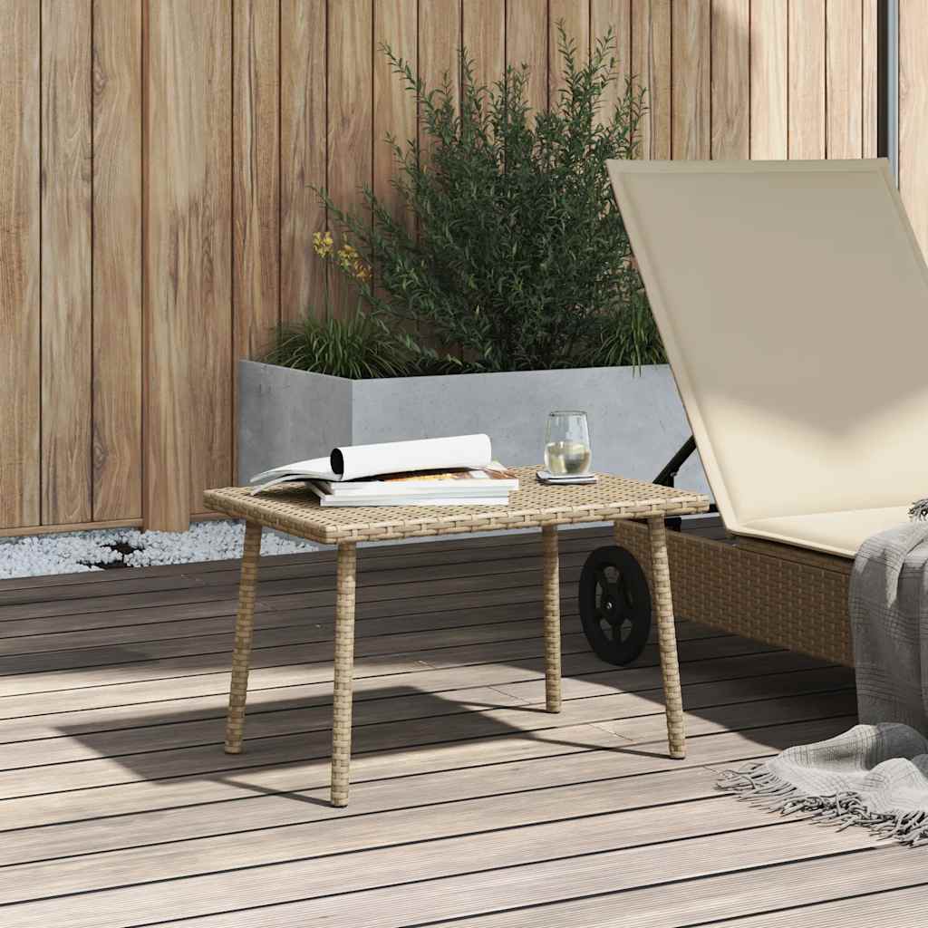 Garden coffee table rectangular sand-colored 60x40x37 cm