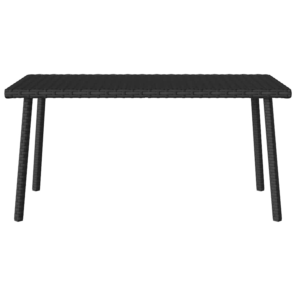 sodo kavos staliukas stačiakampis juodas 80x40x37cm poliratanas
