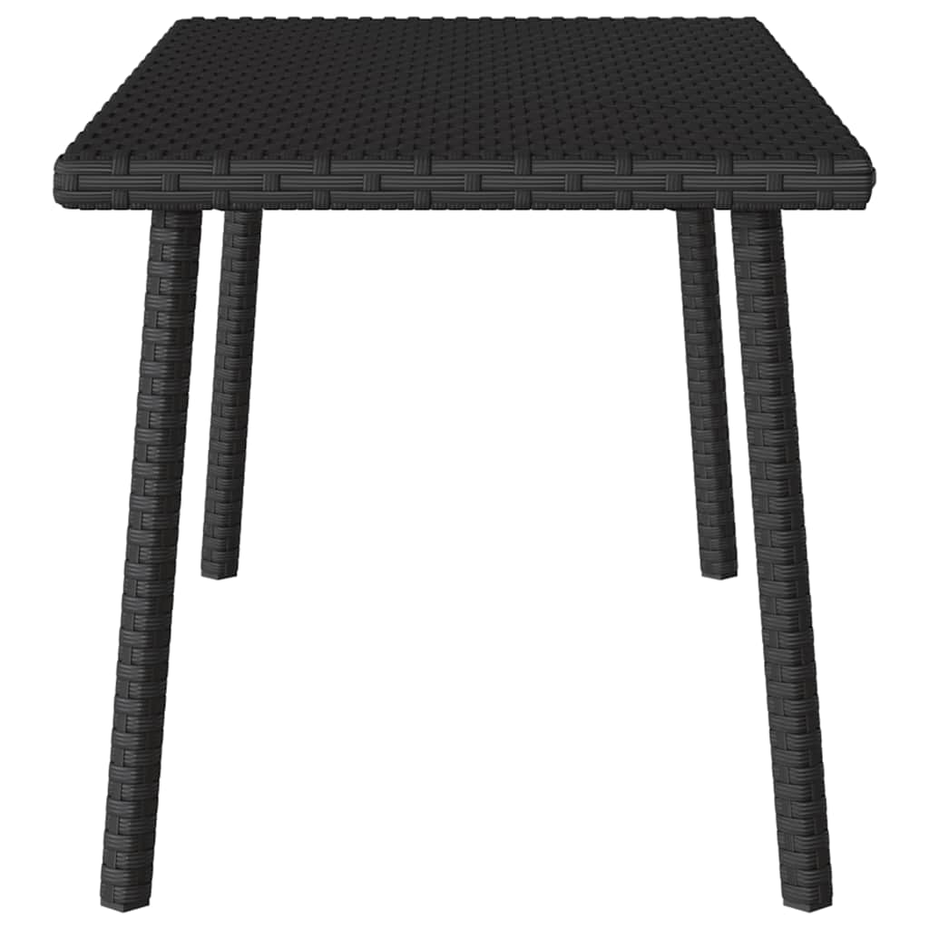 sodo kavos staliukas stačiakampis juodas 80x40x37cm poliratanas
