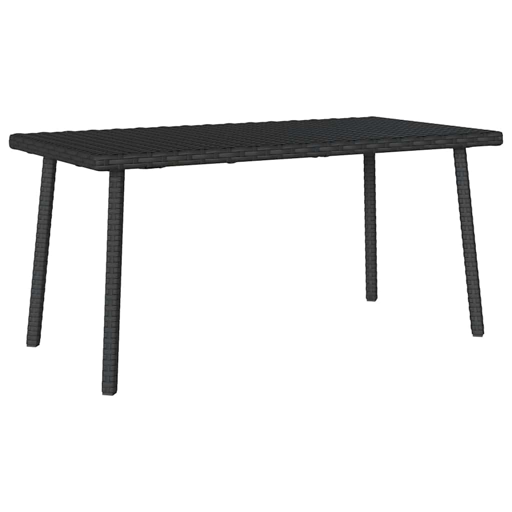 sodo kavos staliukas stačiakampis juodas 80x40x37cm poliratanas