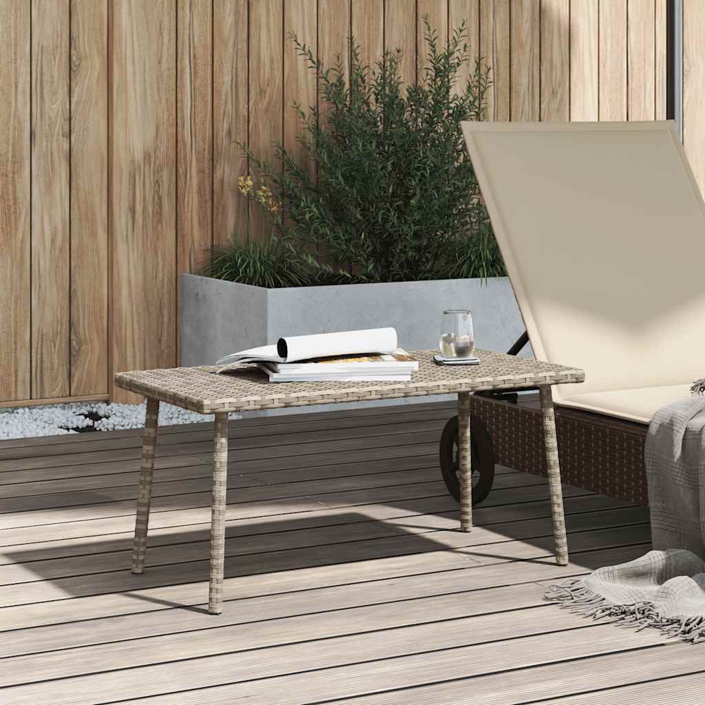 Garden coffee table rectangular light grey 80x40x37 cm