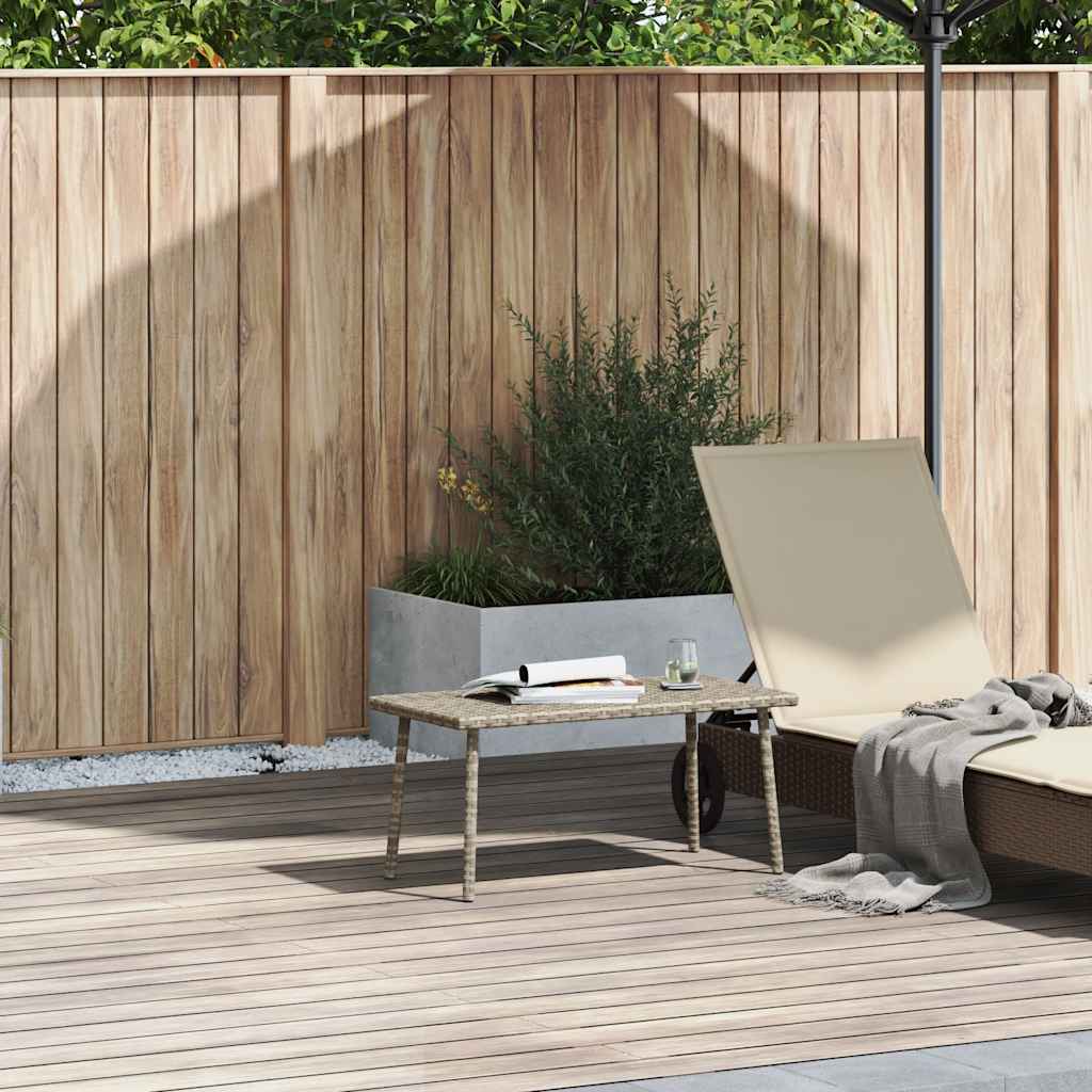 Garden coffee table rectangular light grey 80x40x37 cm