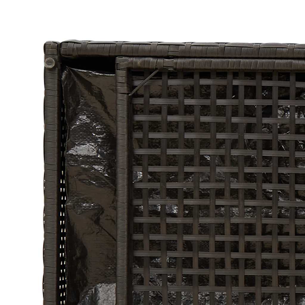 Lauko suoliukas su daiktadėže ir pagalvėle, juodas, 100 cm, poliratanas