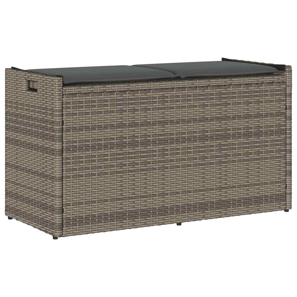 lauko laikymo suolas su pagalvėlėmis pilka 100 cm poliratanas