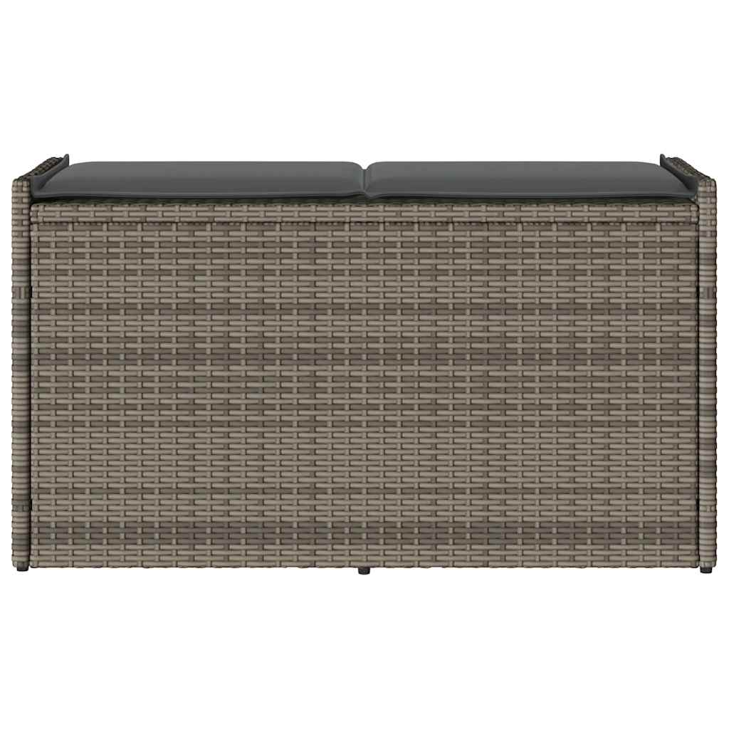 lauko laikymo suolas su pagalvėlėmis pilka 100 cm poliratanas