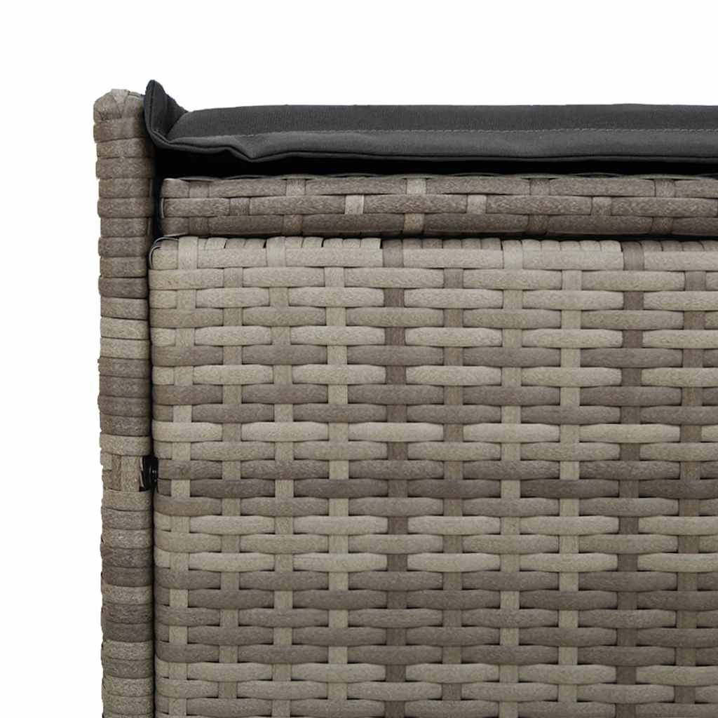 lauko laikymo suolas su pagalvėlėmis pilka 100 cm poliratanas