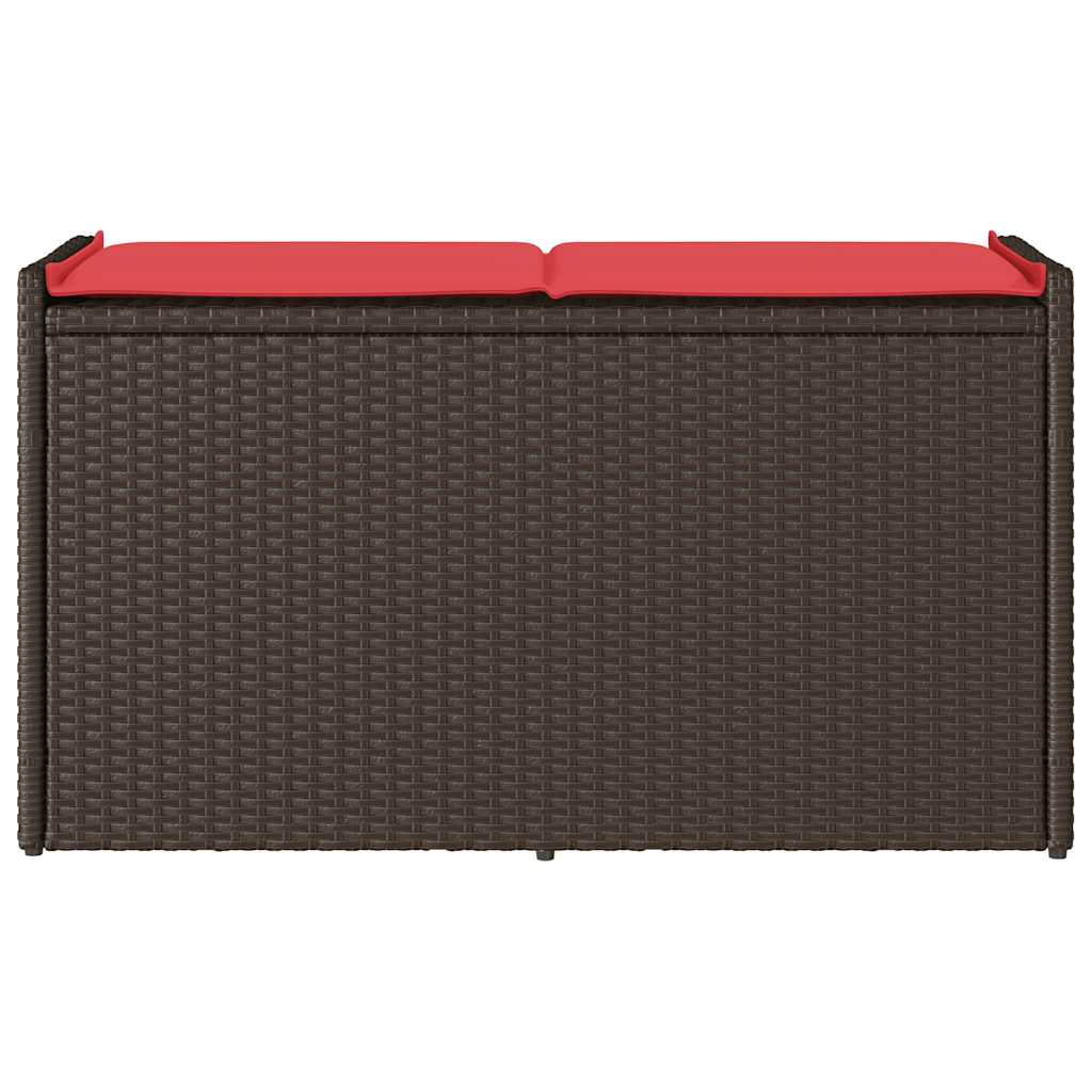Lauko laikymo suolas su pagalvėlėmis rudos spalvos 100 cm