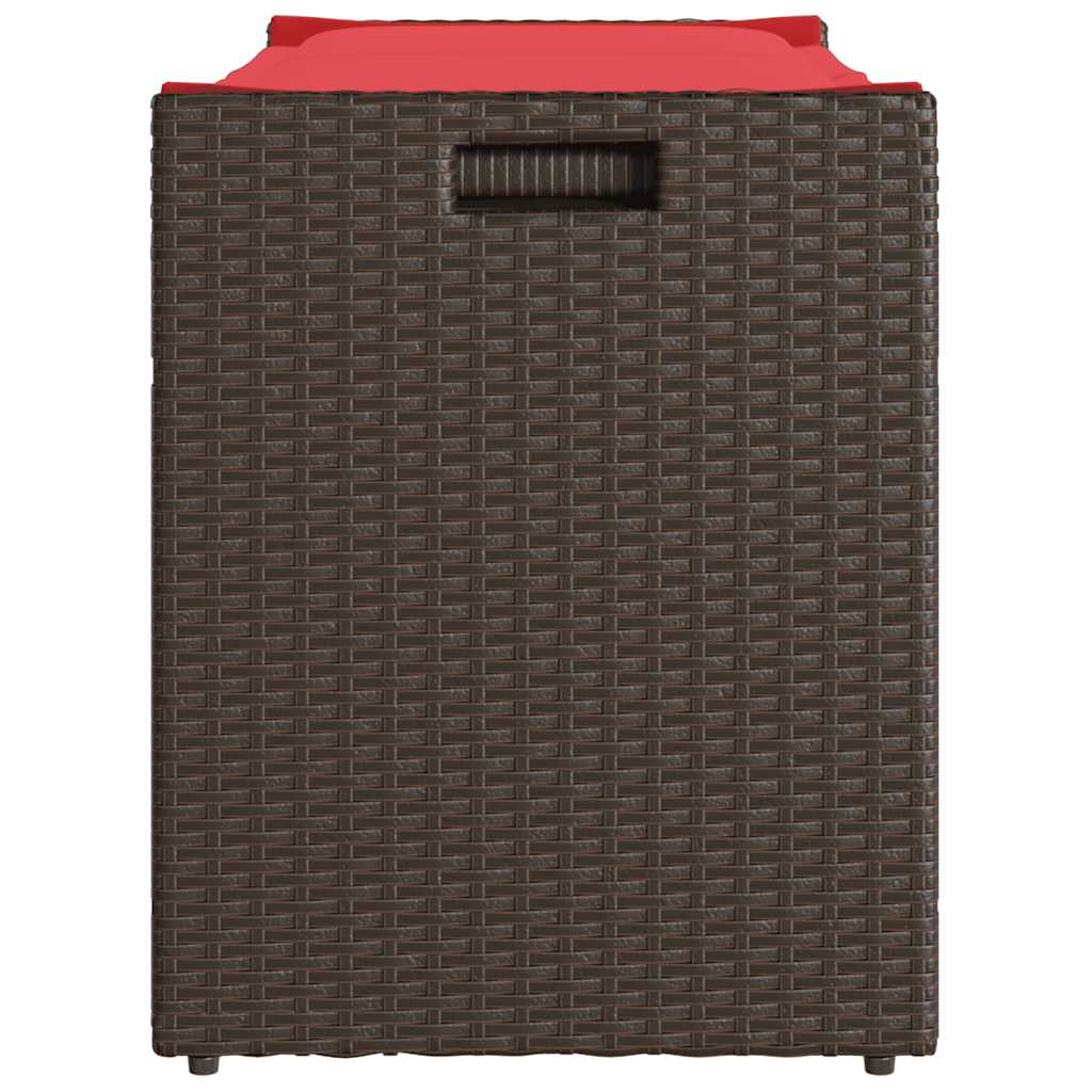 Lauko laikymo suolas su pagalvėlėmis rudos spalvos 100 cm