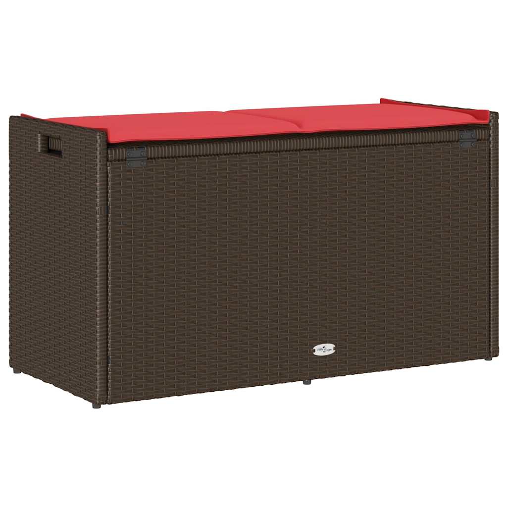 Lauko laikymo suolas su pagalvėlėmis rudos spalvos 100 cm