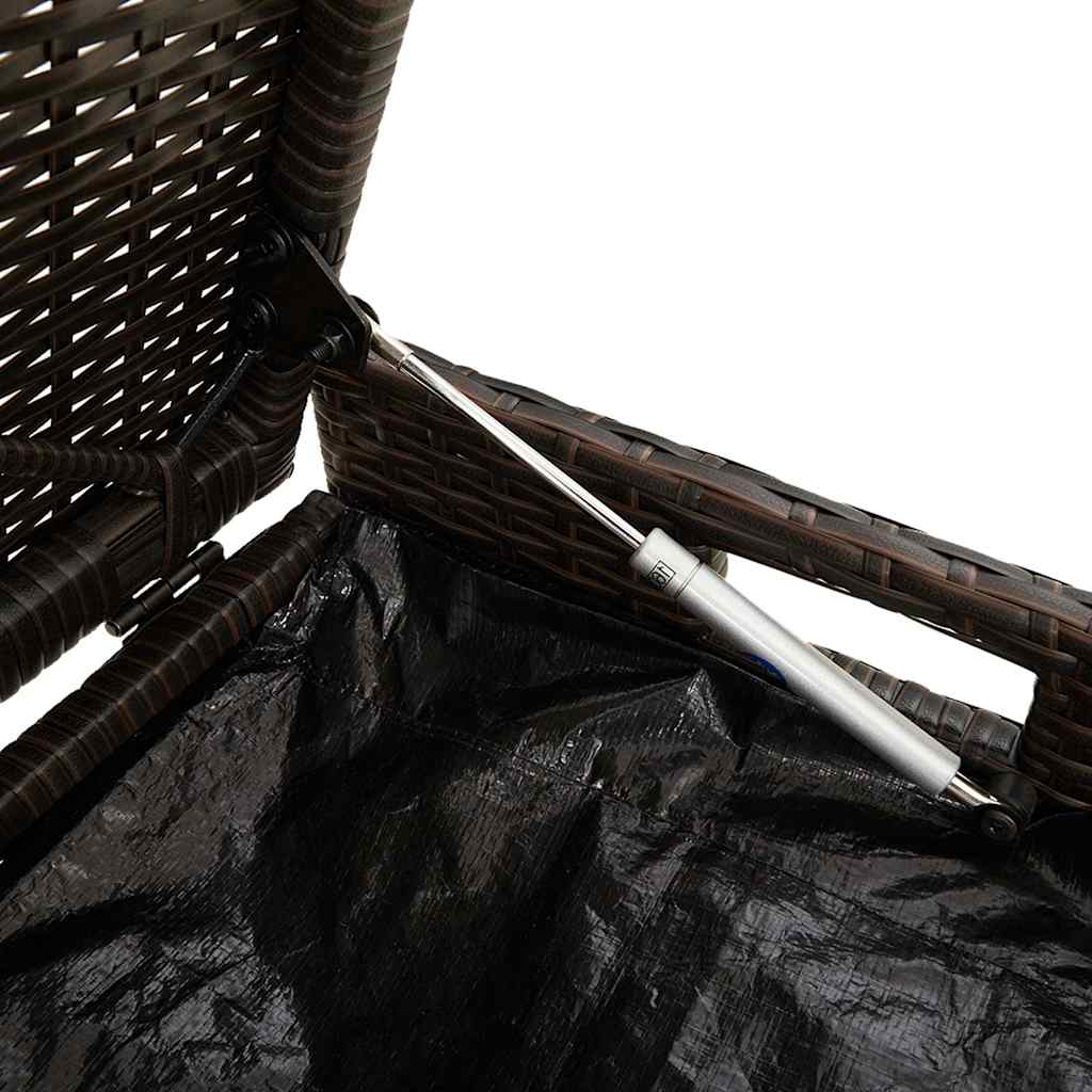 Lauko laikymo suolas su pagalvėlėmis rudos spalvos 100 cm