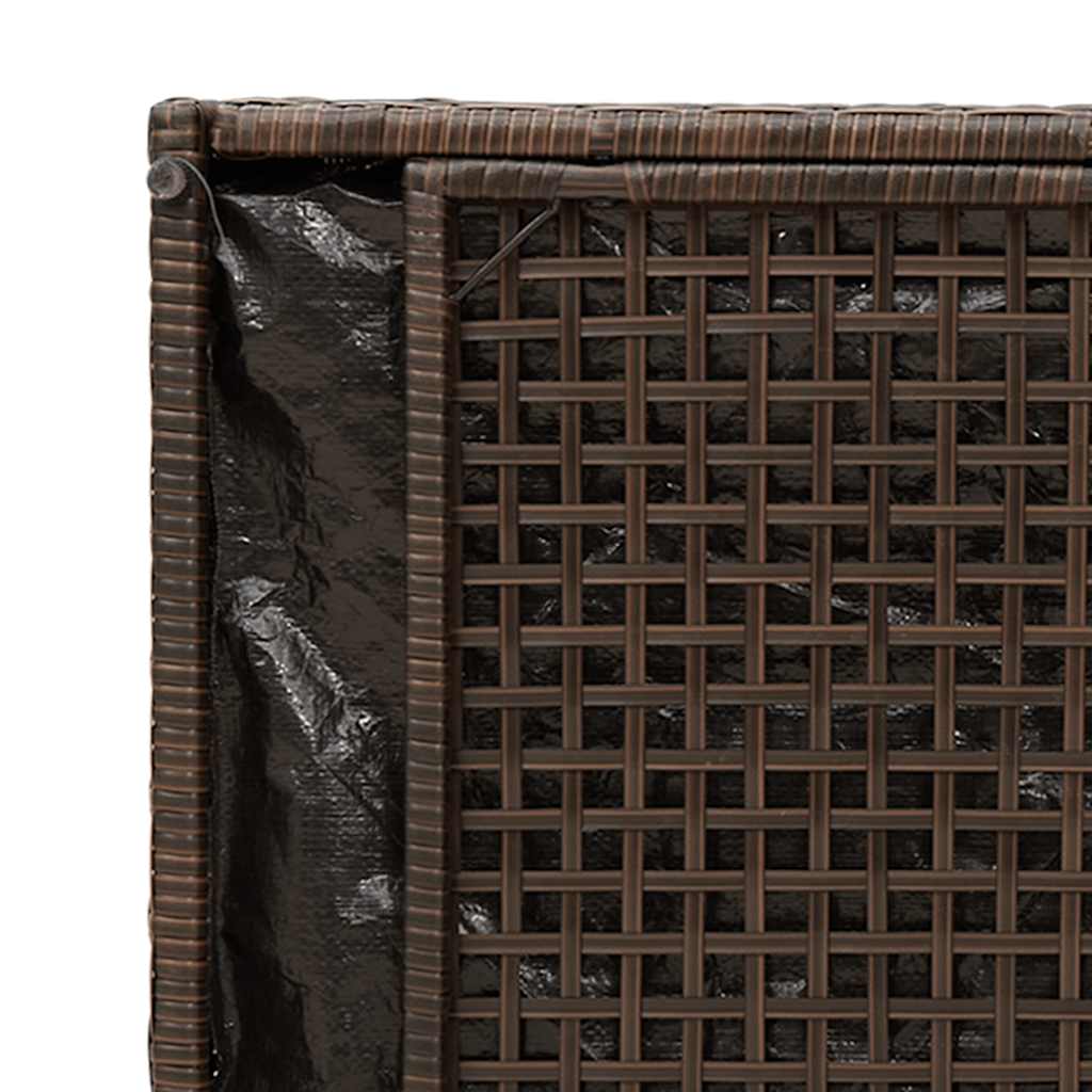 Lauko laikymo suolas su pagalvėlėmis rudos spalvos 100 cm